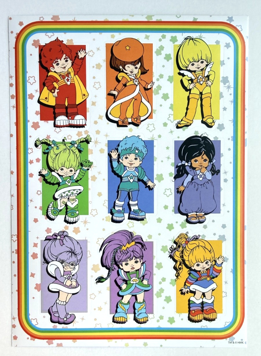 Hallmark HMK 🌈 Rainbow Brite 🌈 Sticker Sheet Patty Shy Violet Blue Buddy