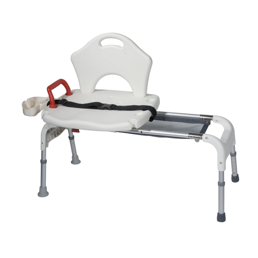 Folding Universal Sliding Transfer Bench - White