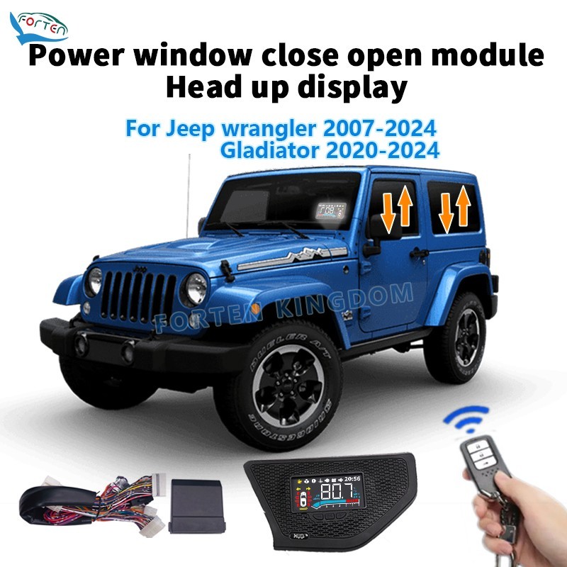 Remote Window Module & HUD Speedometer Combo for Jeep Wrangler/Gladiator 07-24