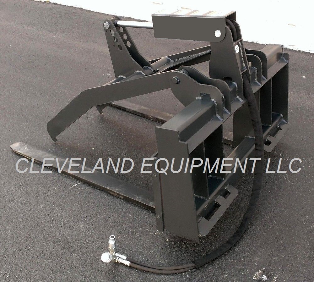 NEW ADJUSTABLE PALLET FORK GRAPPLE ATTACHMENT Skid Steer Loader Log Tree Bucket