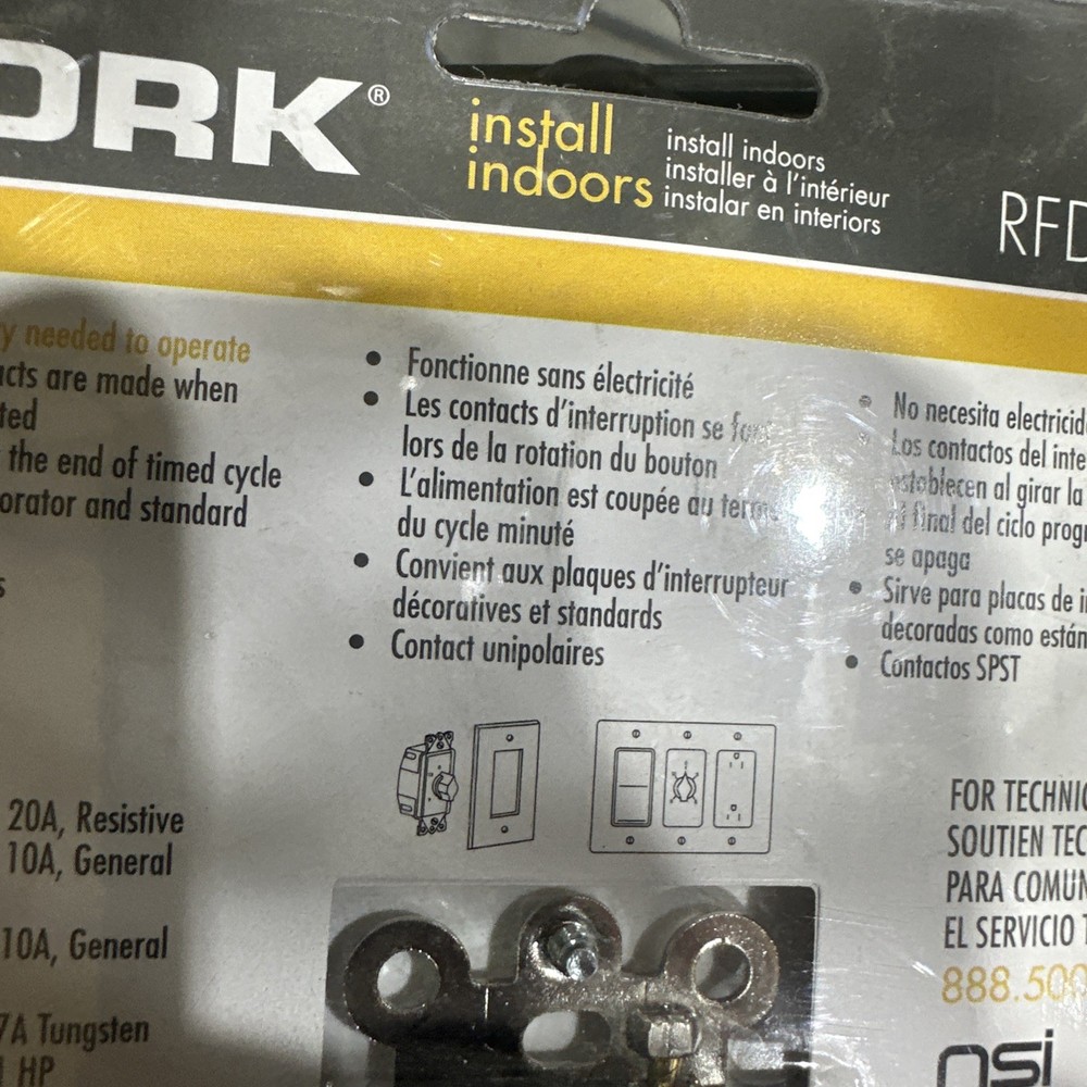 Tork In-Wall Springwound Interval Timer Switch RFF60M Indoor White Faceplate {7}