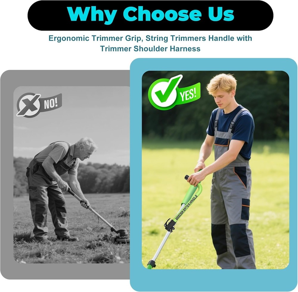 Ergonomic Trimmer Grip, String Trimmers Handle with Shoulder...