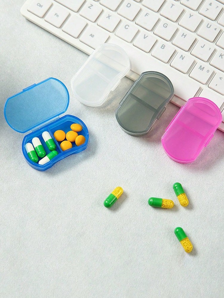 4pc Mini Portable Multi-Compartment Pill Box, Small Pill Case For Outdoor