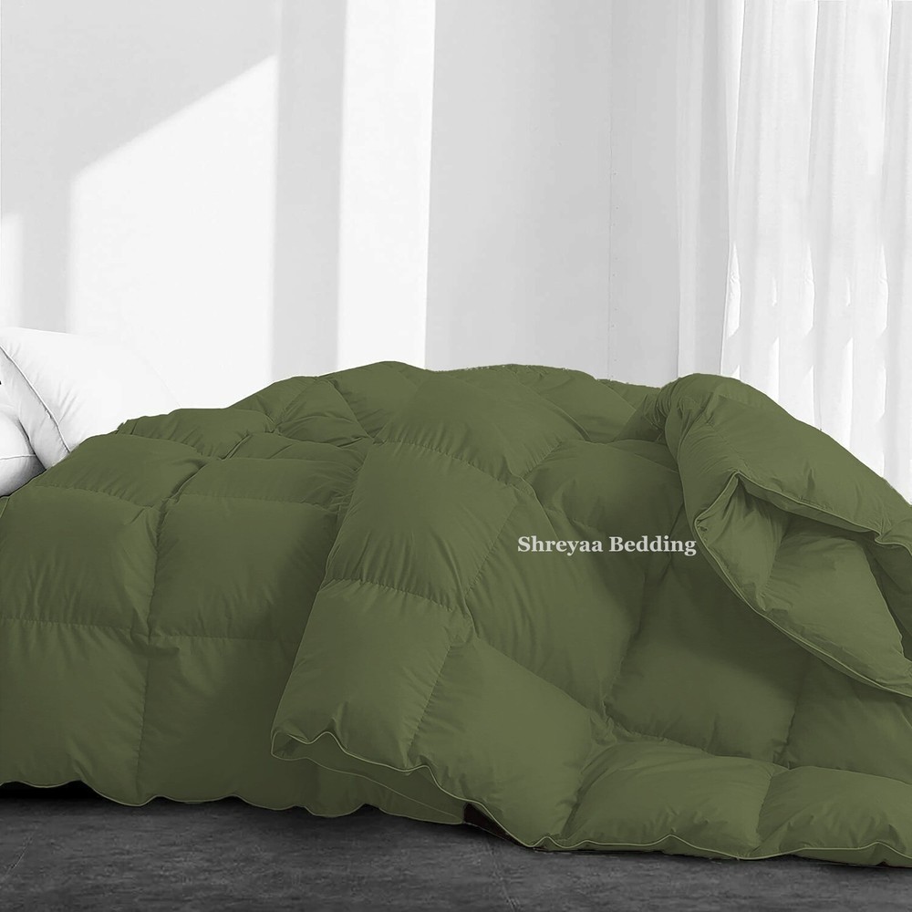 Best Moss Solid Full XL Size Egyptian Cotton Down Alternative Comforter