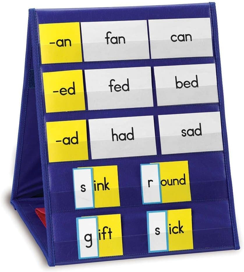 Double-Sided Tabletop Pocket Chart - Small Pocket Chart for Classroom, Table Top