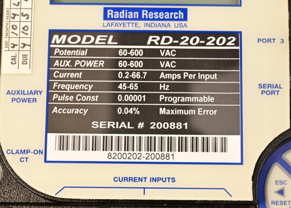 Radian Research RD-20-202 Single Phase Portable Standard