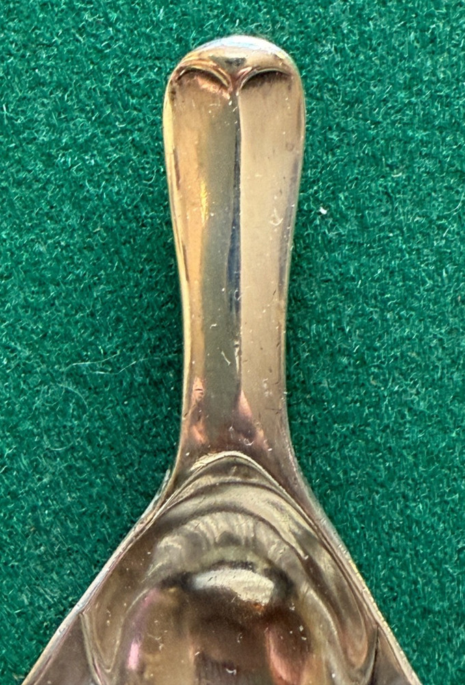 Antique Solid Silver Caddy Scallop Shell Spoon Sheffield Thomas Bradbury & Sons