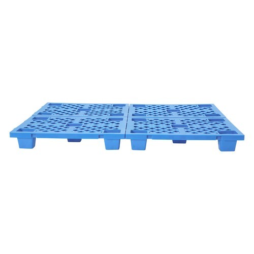 6-Piece Interlocking Plastic Pallets for Efficient Warehouse Storage