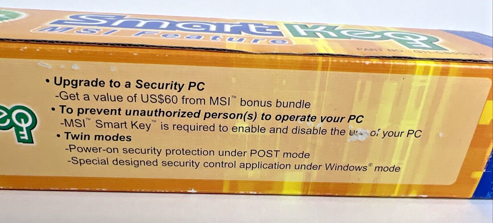 MSI Feature Smart Key USB Computer Security Stick New