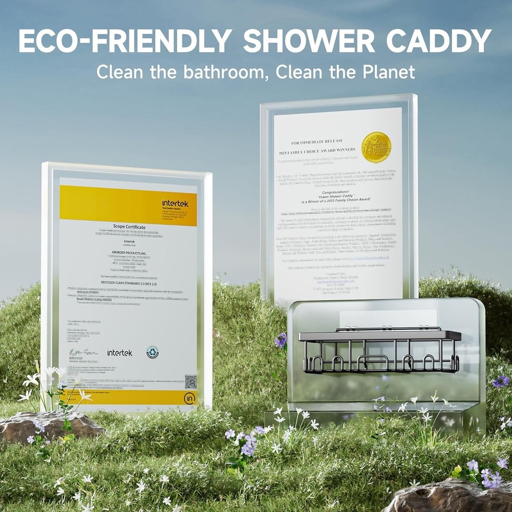 Waterproof Shower Caddy 6-Pack - Effortless Installation & Storage