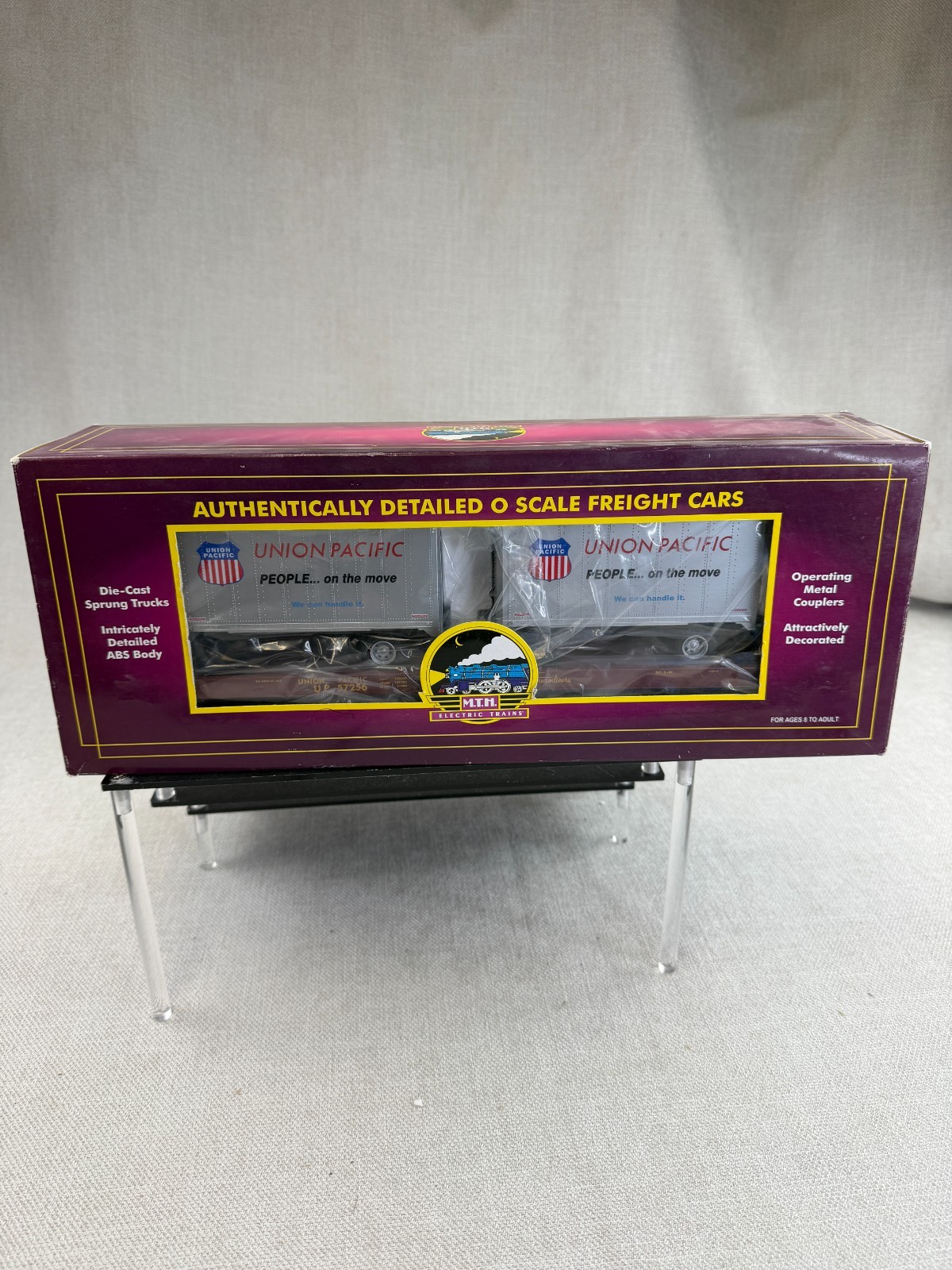 Mth Premier Union Pacific Flatcar 20’ Trailers 20-98107 O Scale