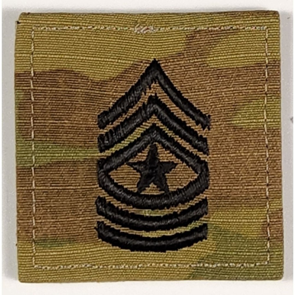 Sergeant Major (SGM) OCP Rank Patch, U.S. Army Combat Uniform (ACU) Hook/Loop
