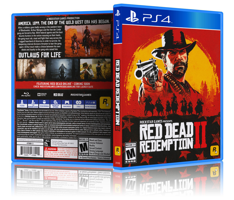 Red Dead Redemption II - Replacement PS4 Cover and Case. NO GAME!!