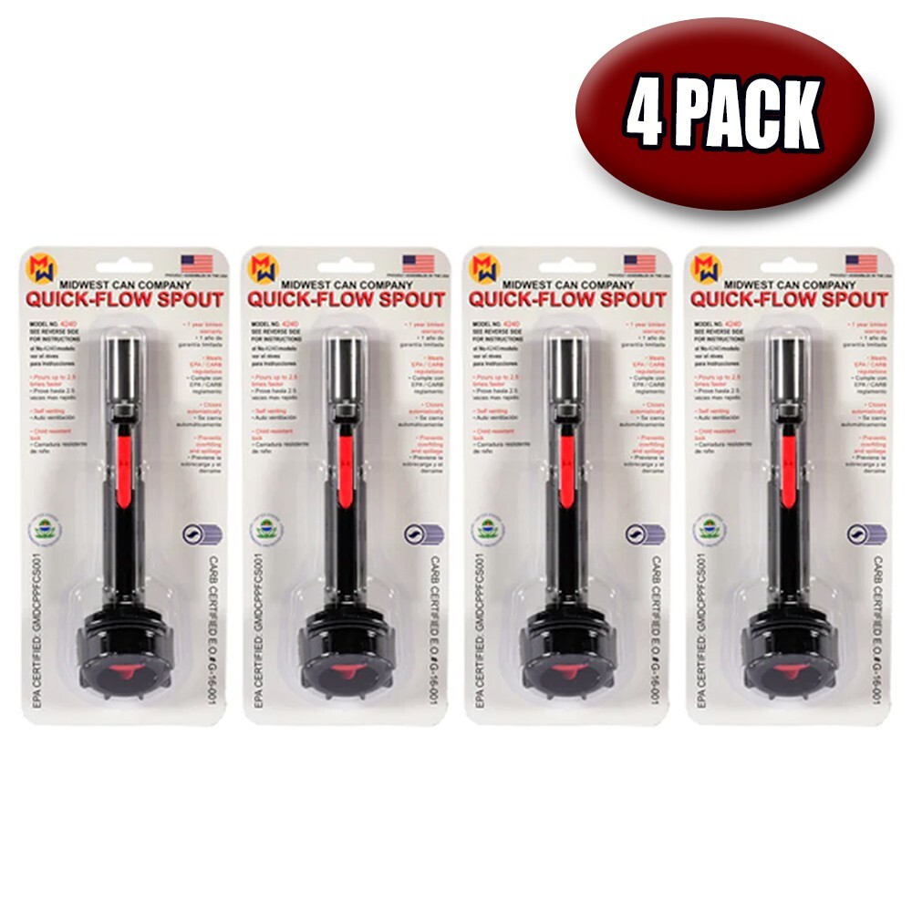 MIDWEST CAN 4240 QUICK FLOW SPOUT SPILL-RESISTANT REPLACEMENT KIT - 4 PACK