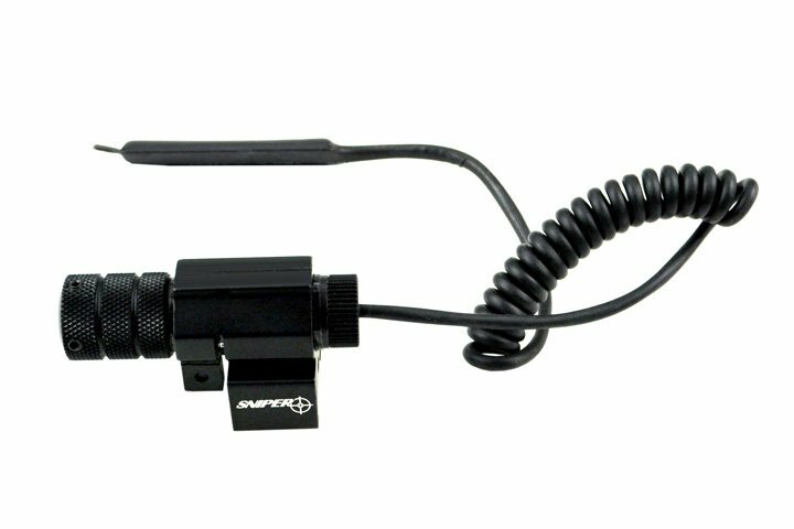 Rail Mounted Red Laser Sight with Remote Pressure Switch Pad & Cable + Battery