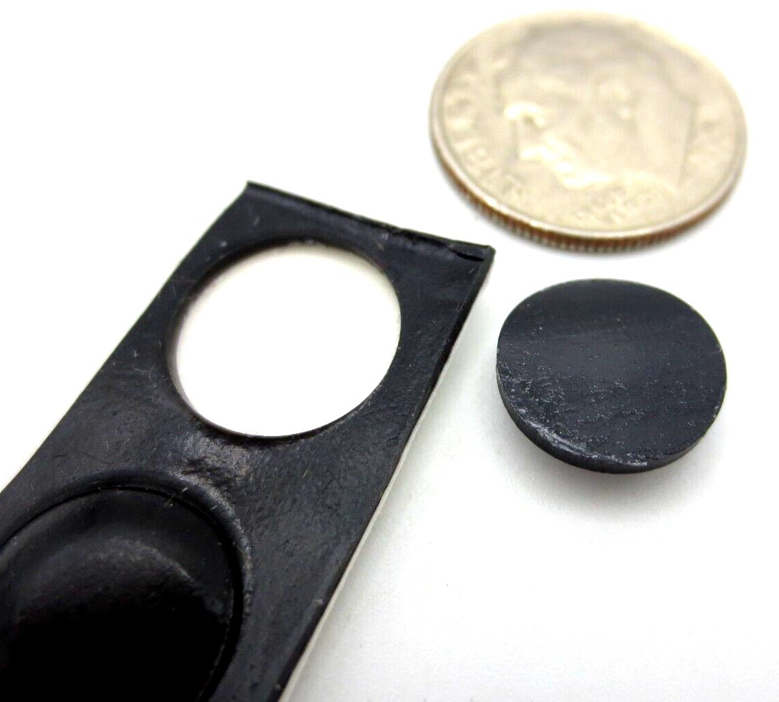 Stick-On Pad Rubber Bumper, Has 3/8" Pad, Is 1/8" Tall, For Cabinet Drawer Pad