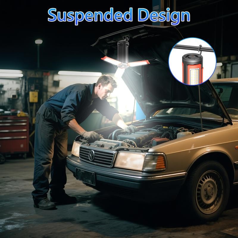 3-Head Rechargeable LED Camping Light 10000mAh, 67" Adjustable Stand, Tripod