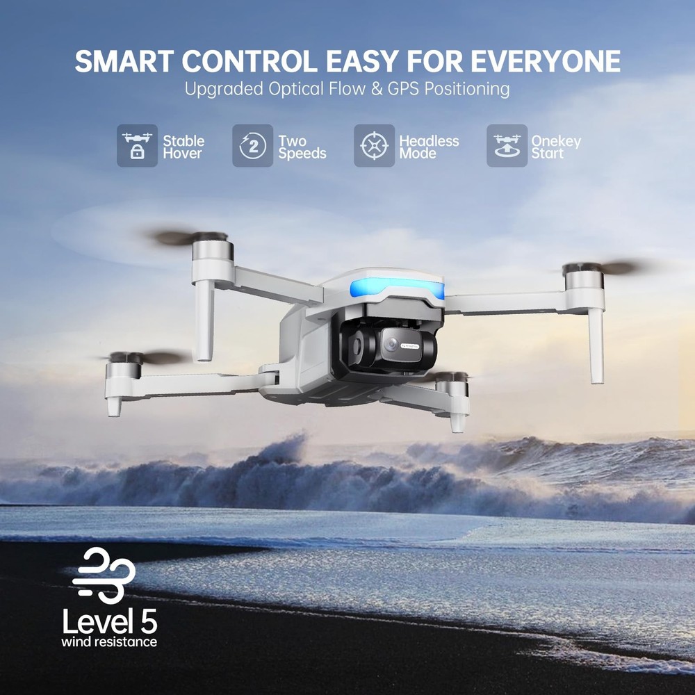 Drones with Camera for Adults 4K, Foldable Beginner Drone LightGrey