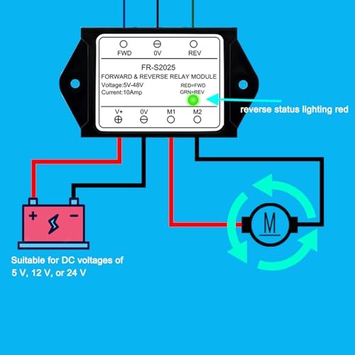 DC 5V to 48V 10A Forward and Reverse Relay Module,Controlling The Forward and