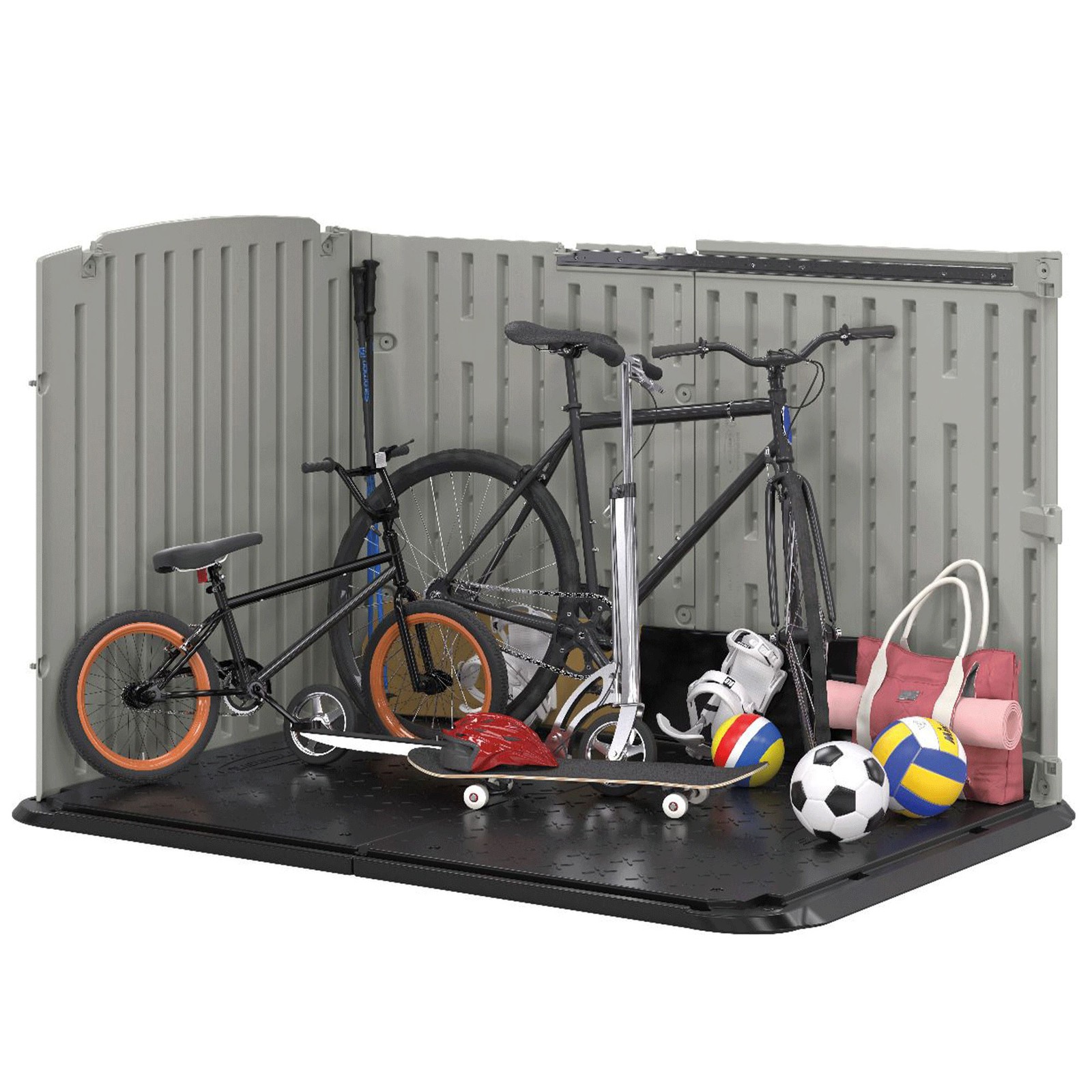 Suncast Glidetop 98 Cu Ft Outdoor Horizontal Shed Gray Storage