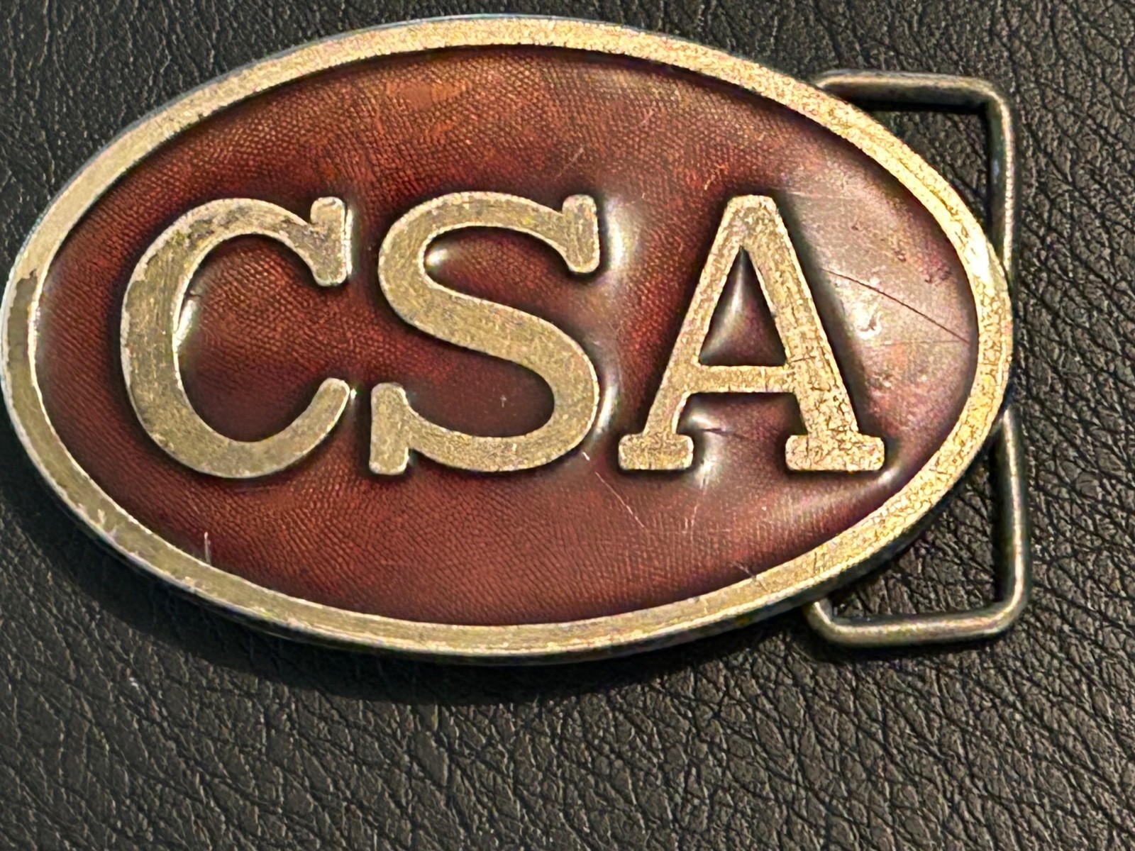 CSA belt buckle, reproduction