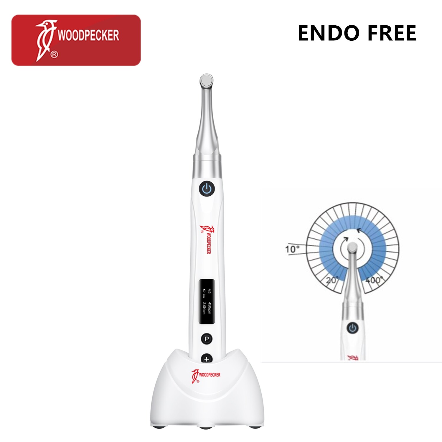 Woodpecker Dental Brushless Endo Free Motor Reciprocating 6:1 Contra Angle