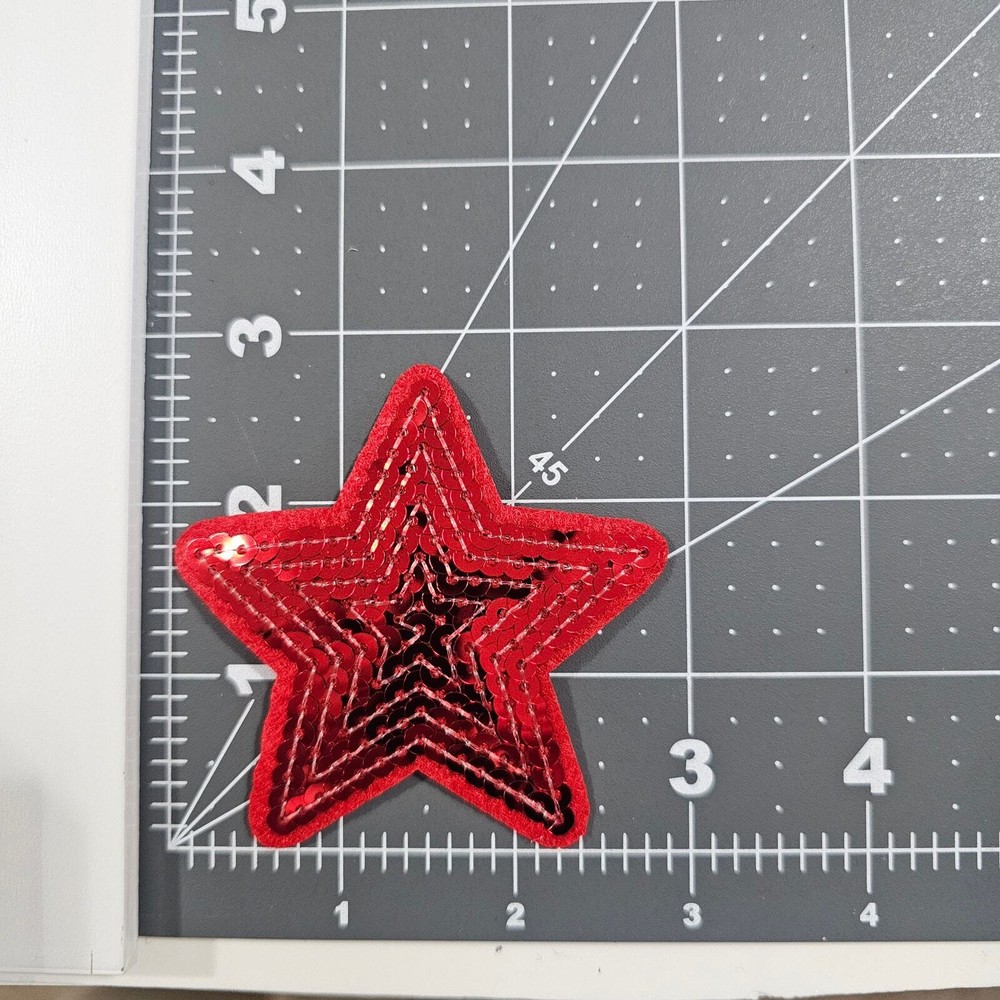 Sequin Red Star - Embroidered Patch