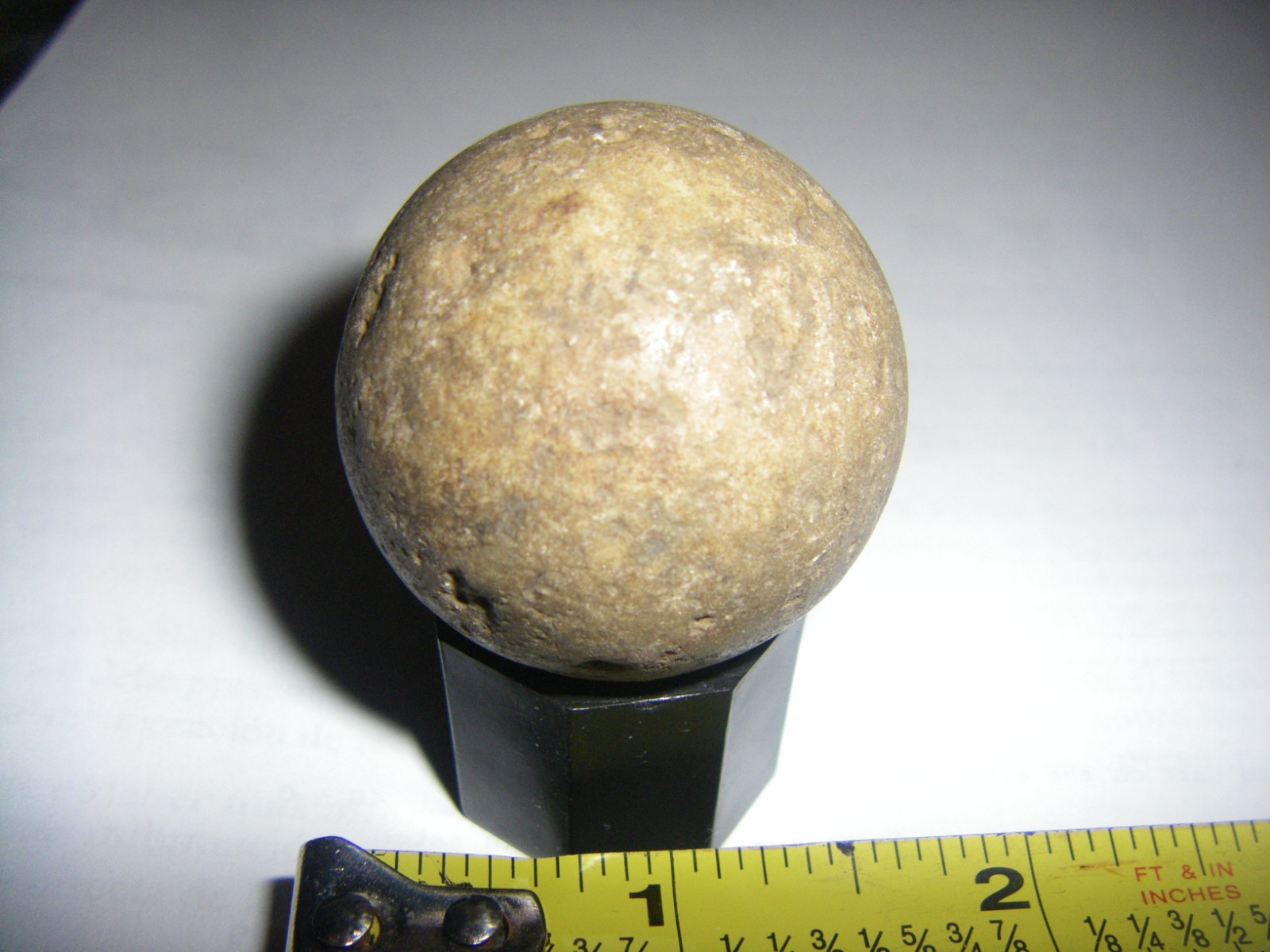 AUTHENTIC INDIAN ARTIFACT 1-1/2" STONE GAME BALL MIDWESTERN UNITED STATES