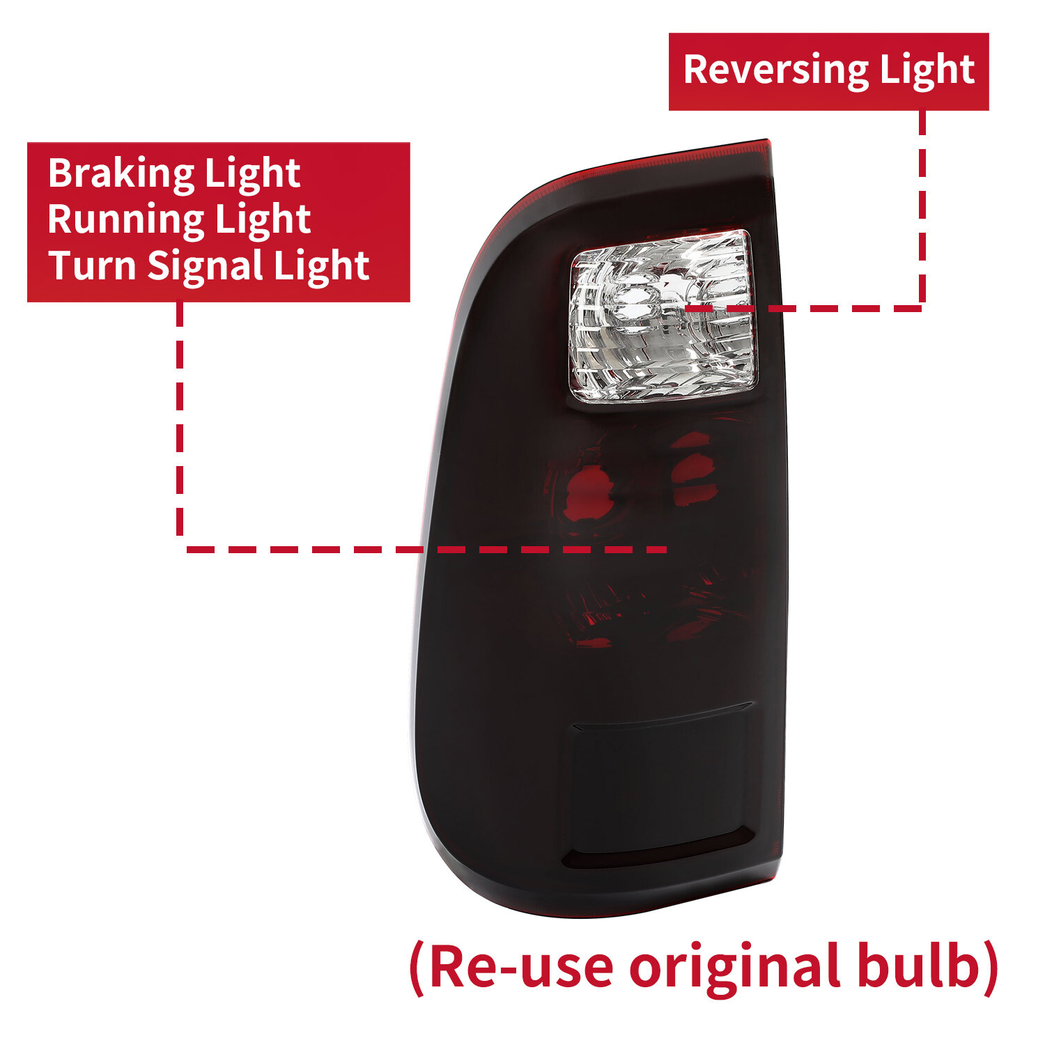 Red Smoke For Ford F250 F350 F450 F550 Super Duty 2008-2016 Tail Lights Pair