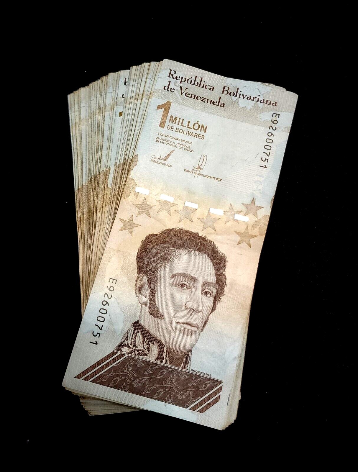 1000 x Venezuela 1 Million (1,000,000) Bolivares- CIRCULATED currency banknotes