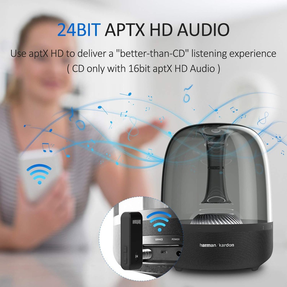 Bluetooth Transmitter Receiver Wireless Adapter 3.5mm Aux Jack Stereo Audio Inpu