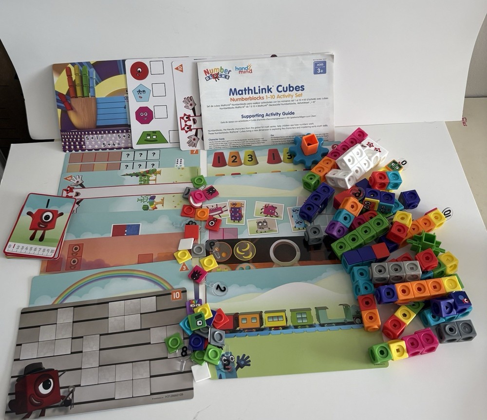 Numberblocks MathLink Cubes 1-10 Activity Set w Cards Mats & Cubes Incomplete