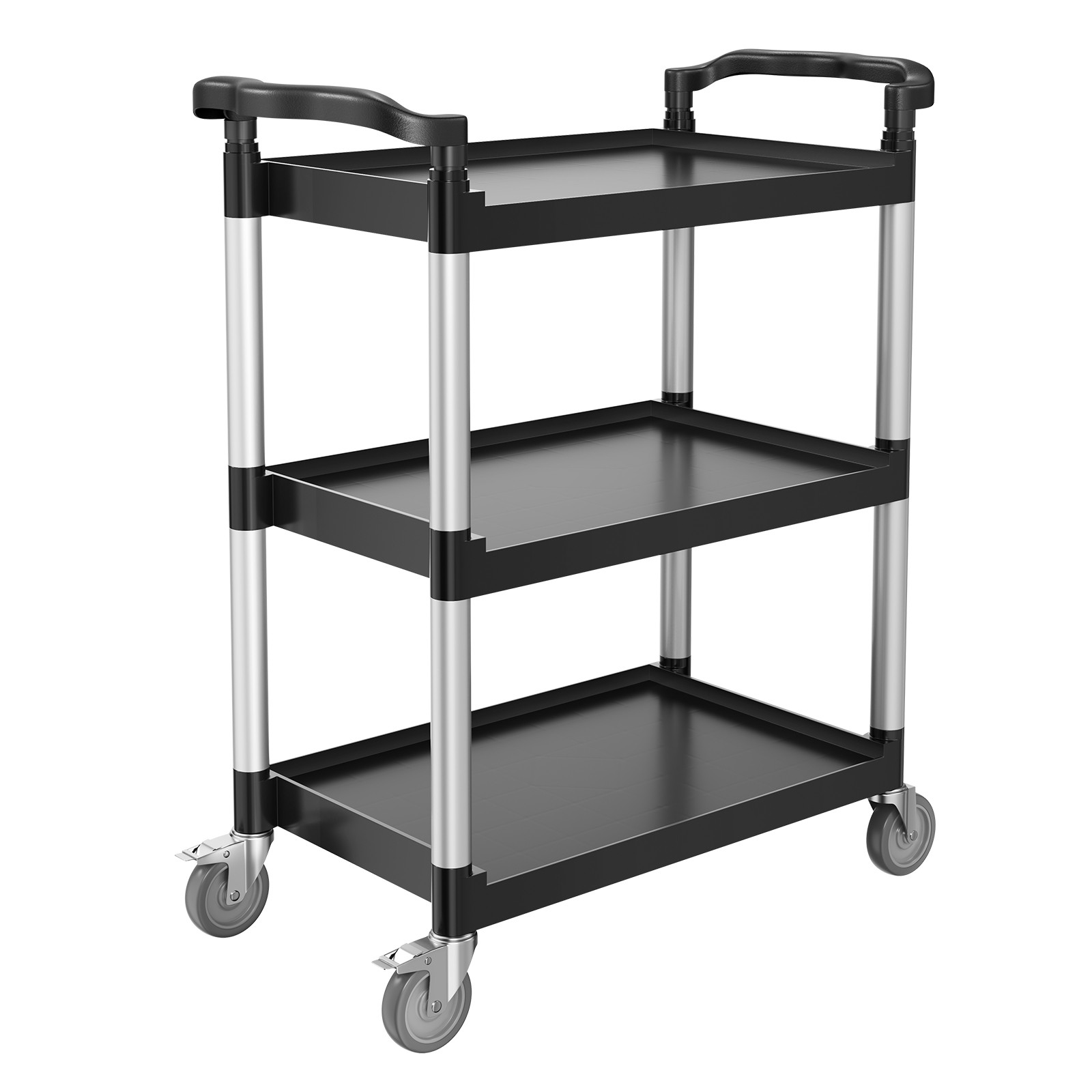 VEVOR Heavy Duty Utility Cart 300 lbs Capacity 3-tier Service Cart with Wheels