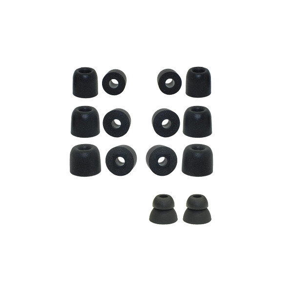 6 pr. memory foam replacement ear tips for JBL earbuds plus 1 pair double flange