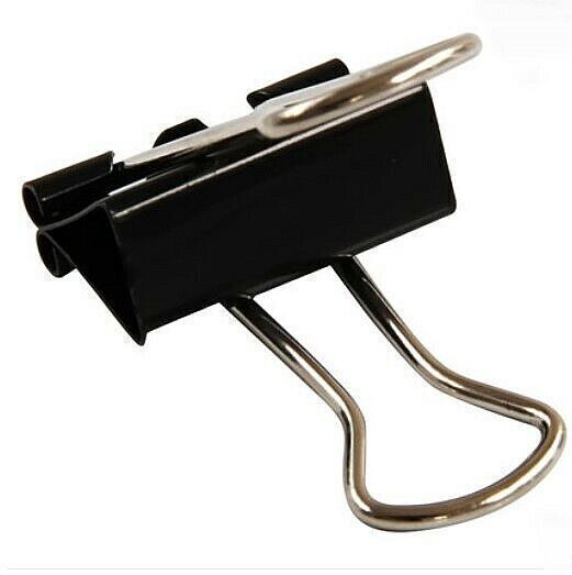 12pcs 51mm Black Foldback Binder Clips Office Clips Binder Grip Clips