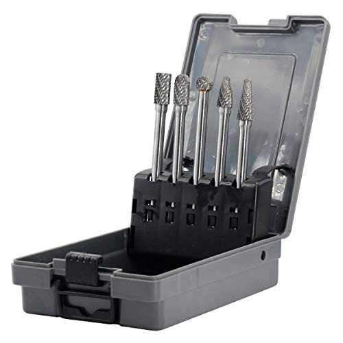 Carbide Burrs Set - 5pcs diameter Extended Long Double Cut Solid Carbide