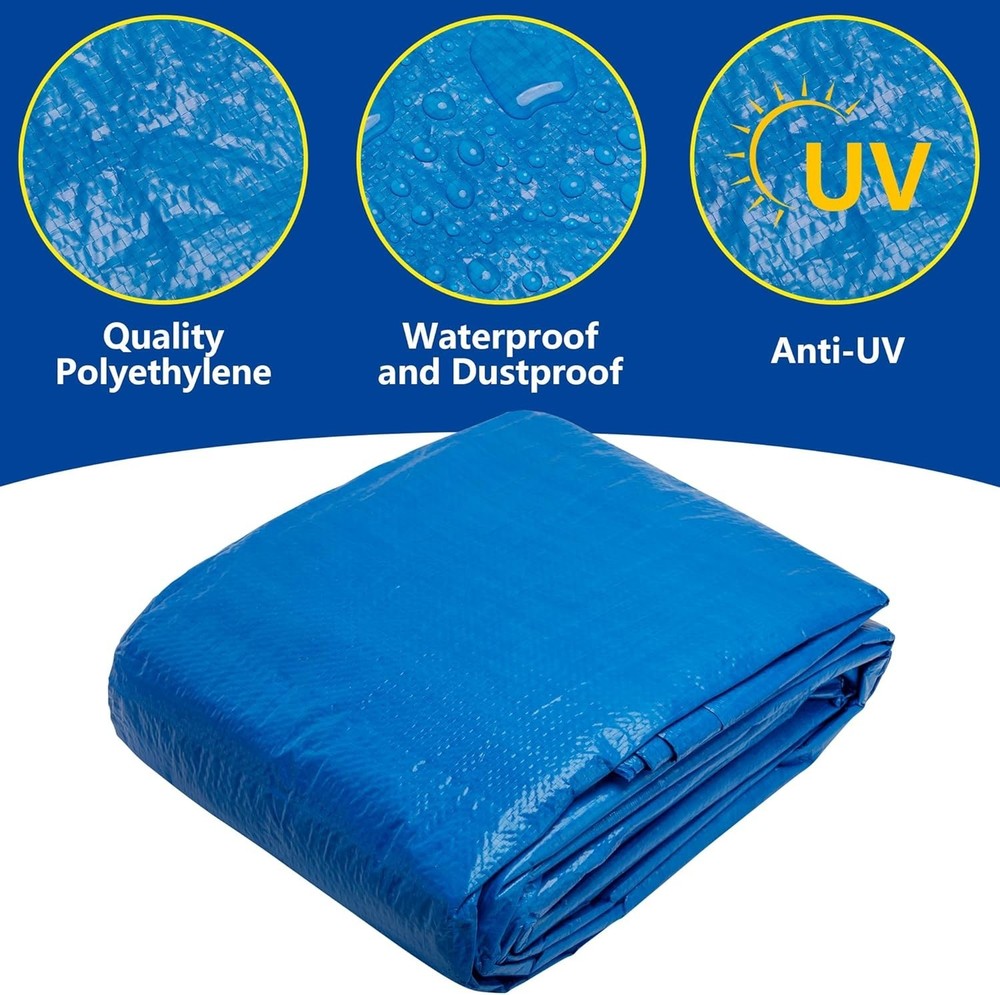 Rectangular 24' x 12' PE Pool Liner Pad - Ultimate Protection Against Punctures