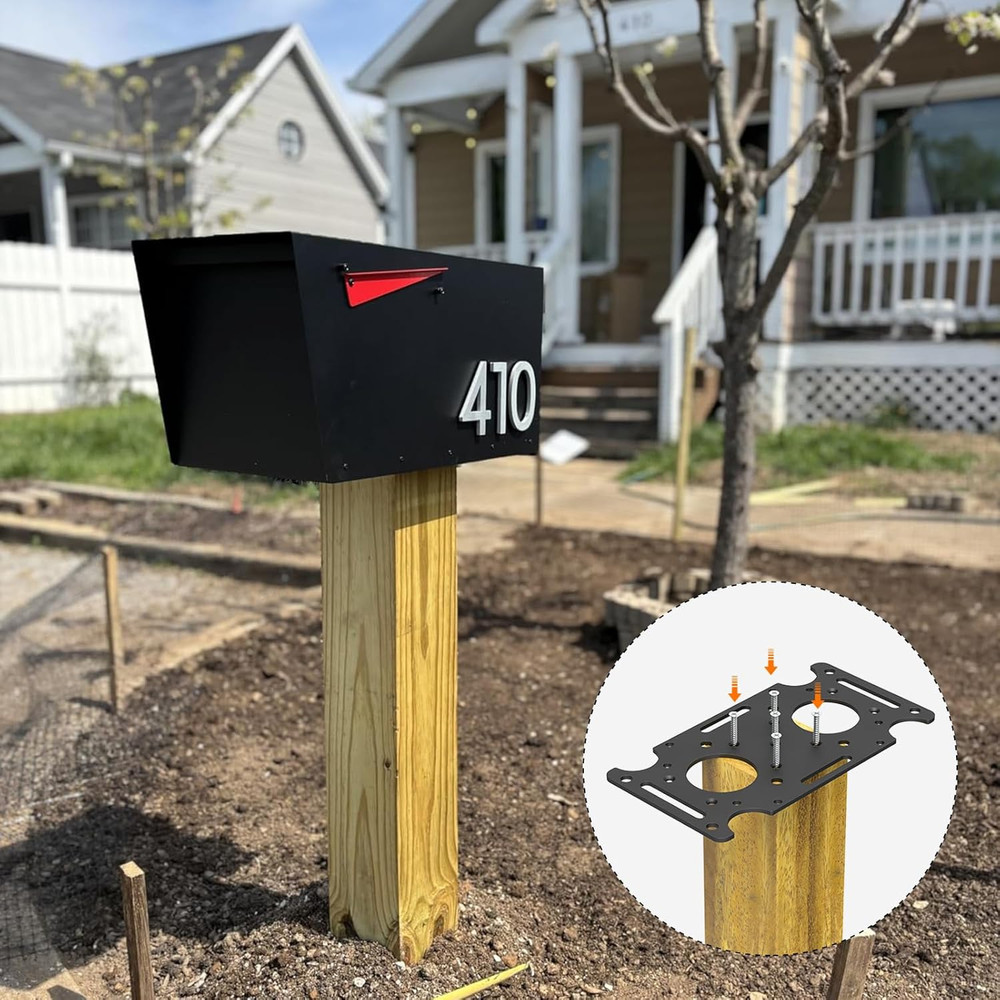 Mailbox Mounting Bracket, Plate for Post Mount Mailboxes, Compatible with Mail B
