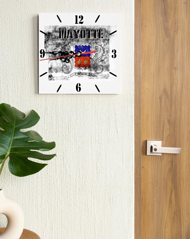 Mayotte Flag Wall clock patriots CERAMIC Tile Watch Support Décor