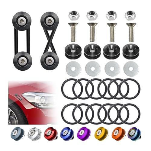 Universal Bumper Clips - Front Rear Quick Release Kit - 2 Set - Black