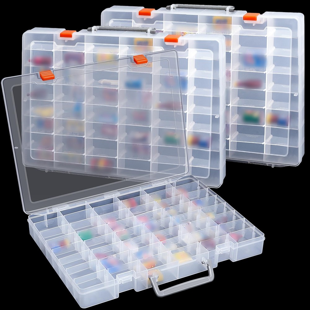 3 Pcs 48 Grids Plastic Toy Storage Case Compatible with Mini Brands Collector