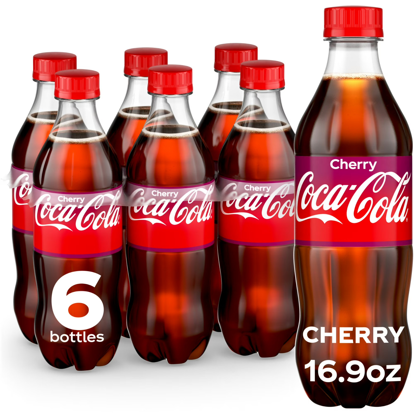 Coca-Cola Coke Cherry Soda, 16.9 fl oz, 6 Pack