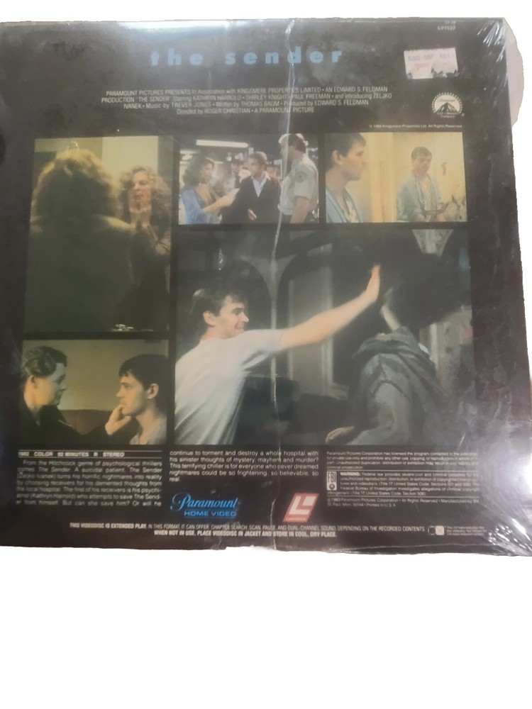 The Sender Laserdisc 1982 NEW SEALED