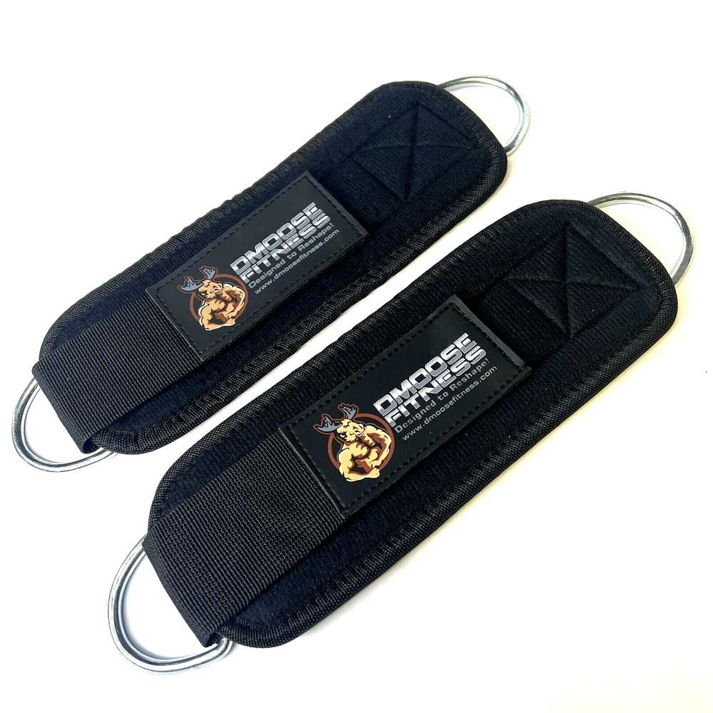 NEW! 2-Pack • DMoose Ankle Strap • Cable Machine Attachments • Gym Black (Pair)