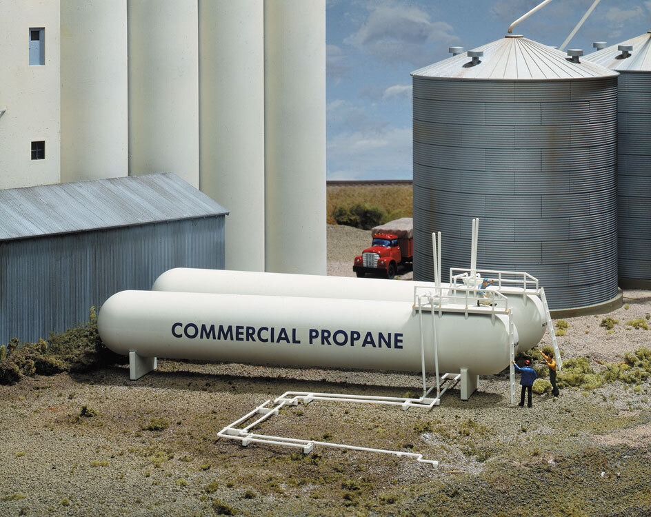 Walthers Cornerstone HO Scale Building/Structure Kit Propane Tanks (2-Pack)