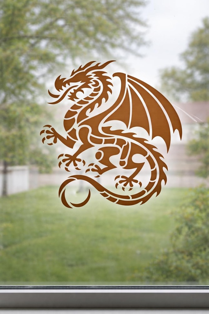 Dragon Stencil – Mythical Fantasy Creature Design Template Pattern Reusable A...