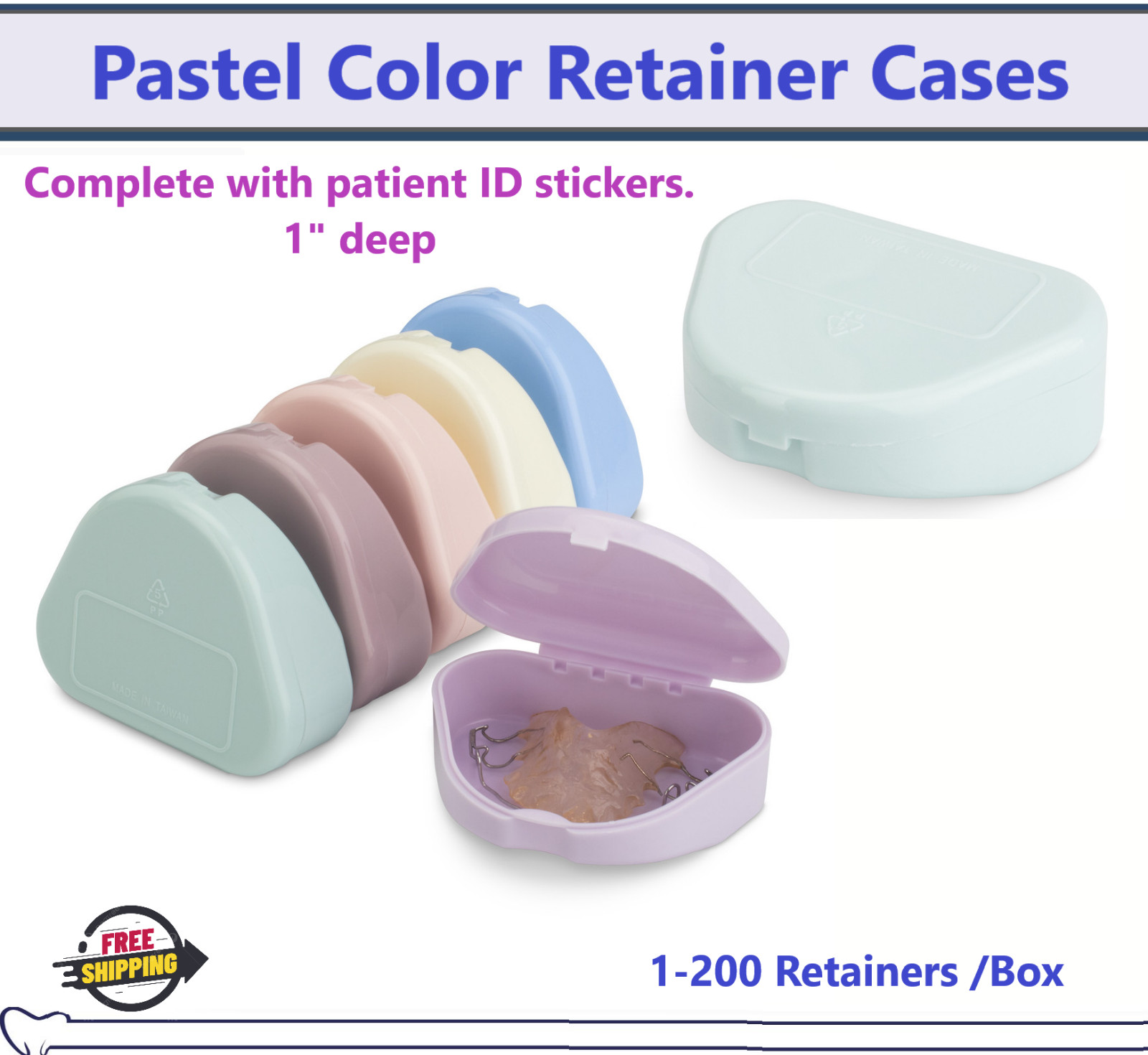 Dental Retainer Denture Storage Case Box Mouthguard Container Assorted Upto 200