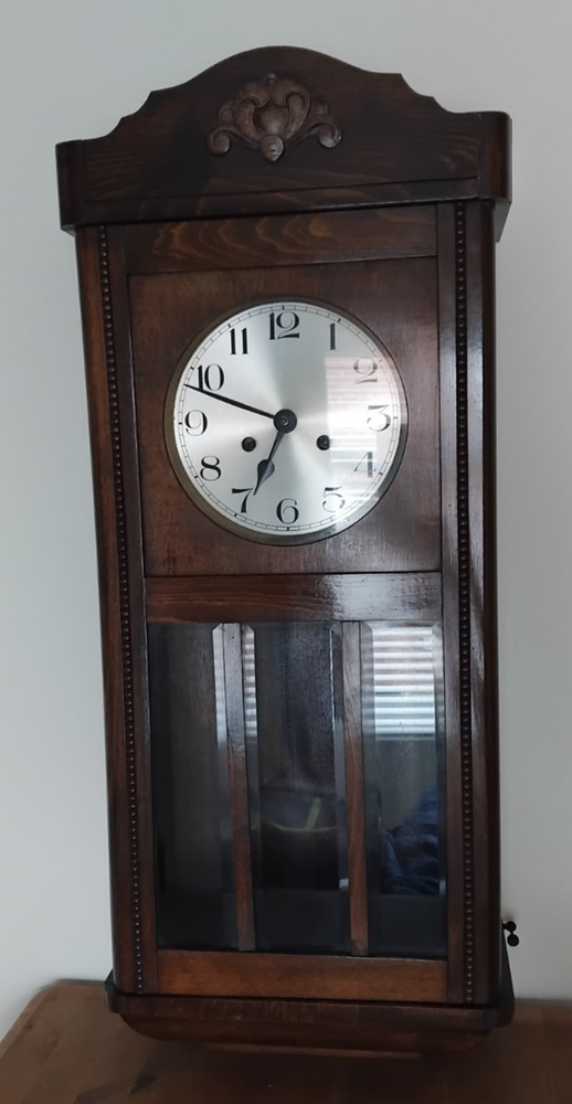 Junghans Vintage RA Pendulum German Wall Clock Oak Case