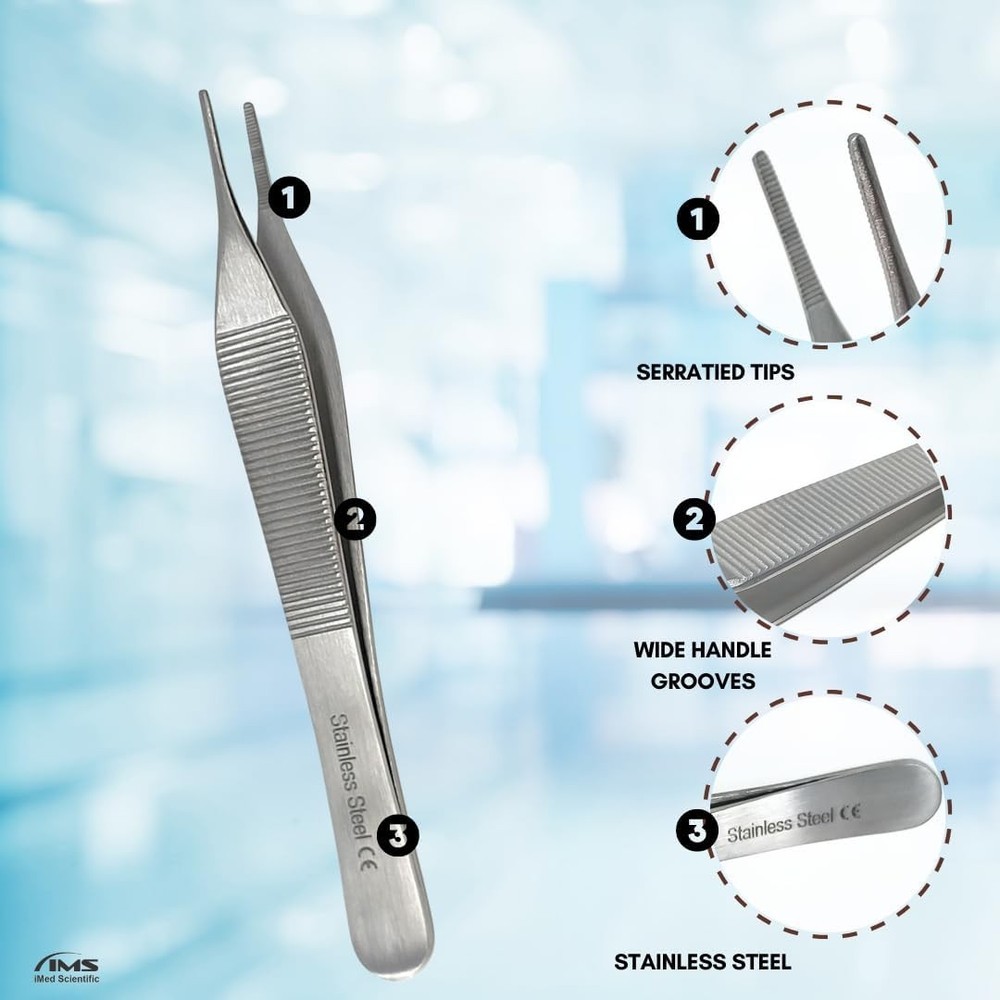 Adson Forceps – 1×2 Teeth Tissue Forceps, Adson‑Brown & Adson Dressing Forceps
