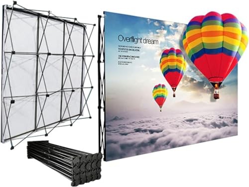 Portable Pop Up Display Stand, Tension Backdrop Booth Frame, Fabric Trade Show